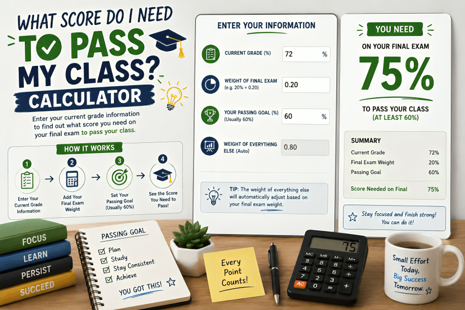What Score Do I Need to Pass My Class Calculator?