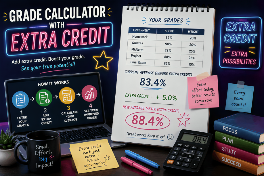 Grade Calculator With Extra Credit