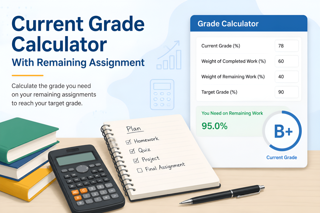 Current Grade Calculator With Remaining Assignment